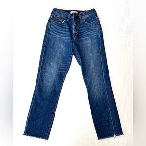 Madewell Perfect Vintage Raw Hem Cropped Button Fly Jean